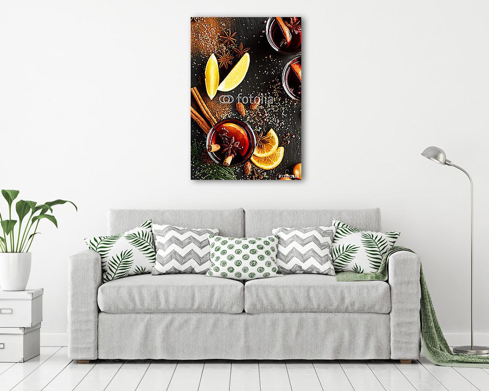 Karácsonyi forralt bor (többrészes kép) - vászonkép, falikép otthonra és irodába