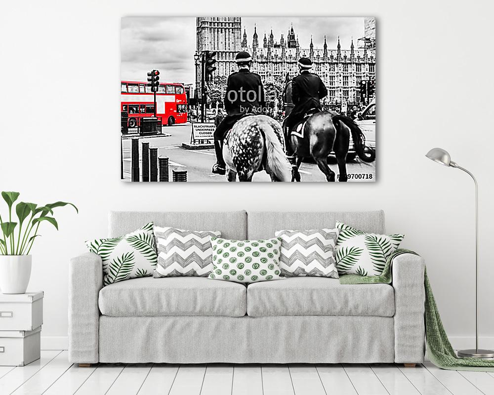 Lovasrendőrök Londonban (fotótapéta) - vászonkép, falikép otthonra és irodába