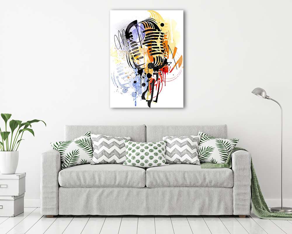 Speciális mikrofon (többrészes kép) - vászonkép, falikép otthonra és irodába