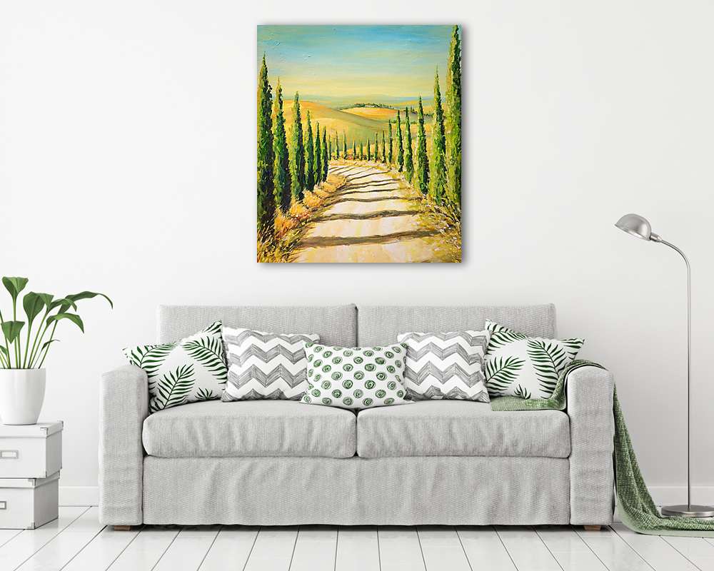 Toszkána: vidéki táj (festmény) - vászonkép, falikép vásárlás Toszkána: vidéki táj (festmény) (vászonkép) - vászonkép, falikép otthonra és irodába