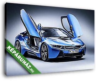 BMW i8 Blue Photo RF - vászonkép 3D látványterv