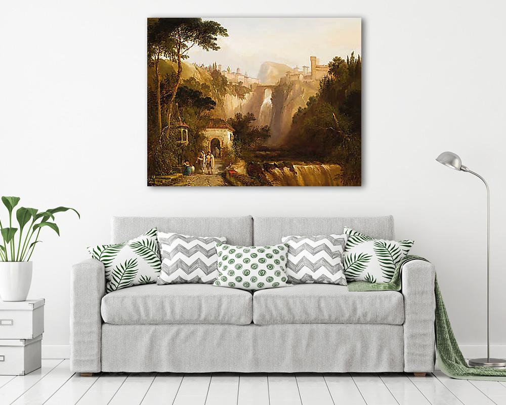 Tivoli látkép (keretezett kép) - vászonkép, falikép otthonra és irodába