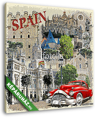 Spain vintage poster. - vászonkép 3D látványterv