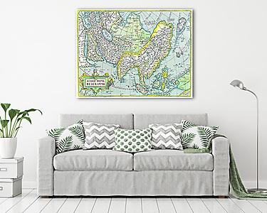 Ázsia új térképe (antik térkép) (vászonkép) - vászonkép, falikép otthonra és irodába