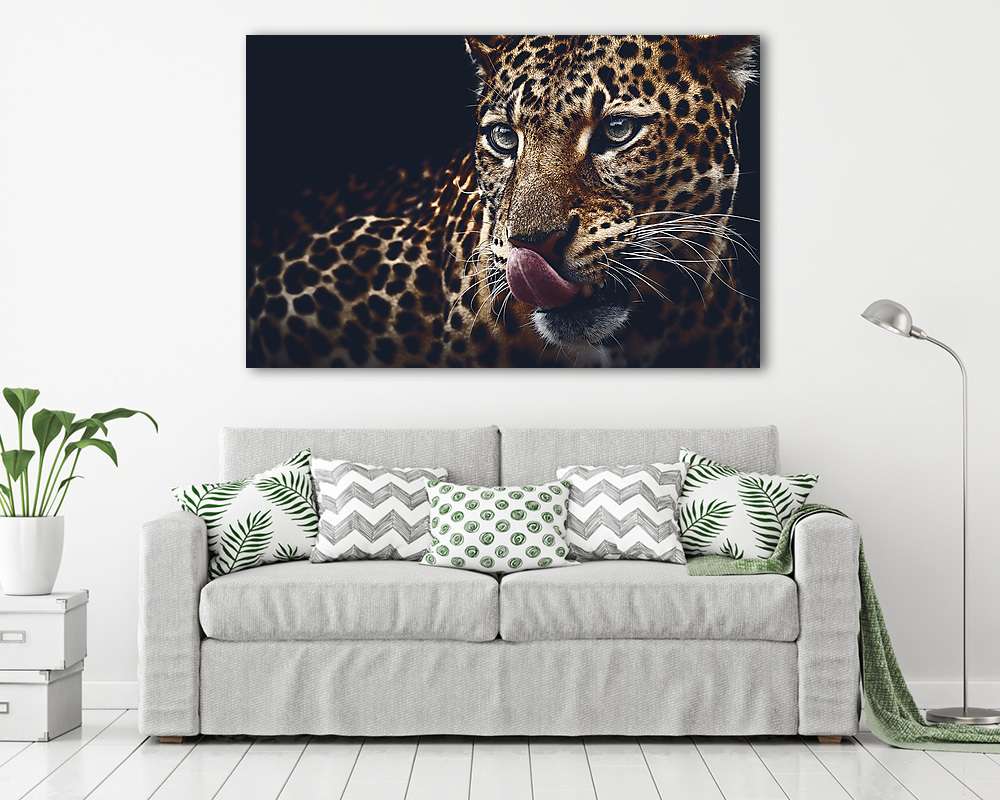 Leopárd portré  - vászonkép, falikép vásárlás Leopárd portré  (vászonkép) - vászonkép, falikép otthonra és irodába