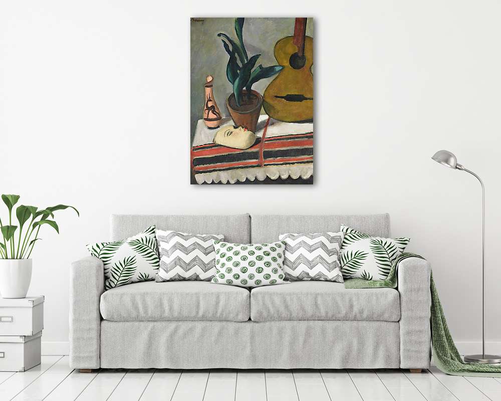 Csendélet gitárral és maszkkal  (vászonkép) - vászonkép, falikép otthonra és irodába