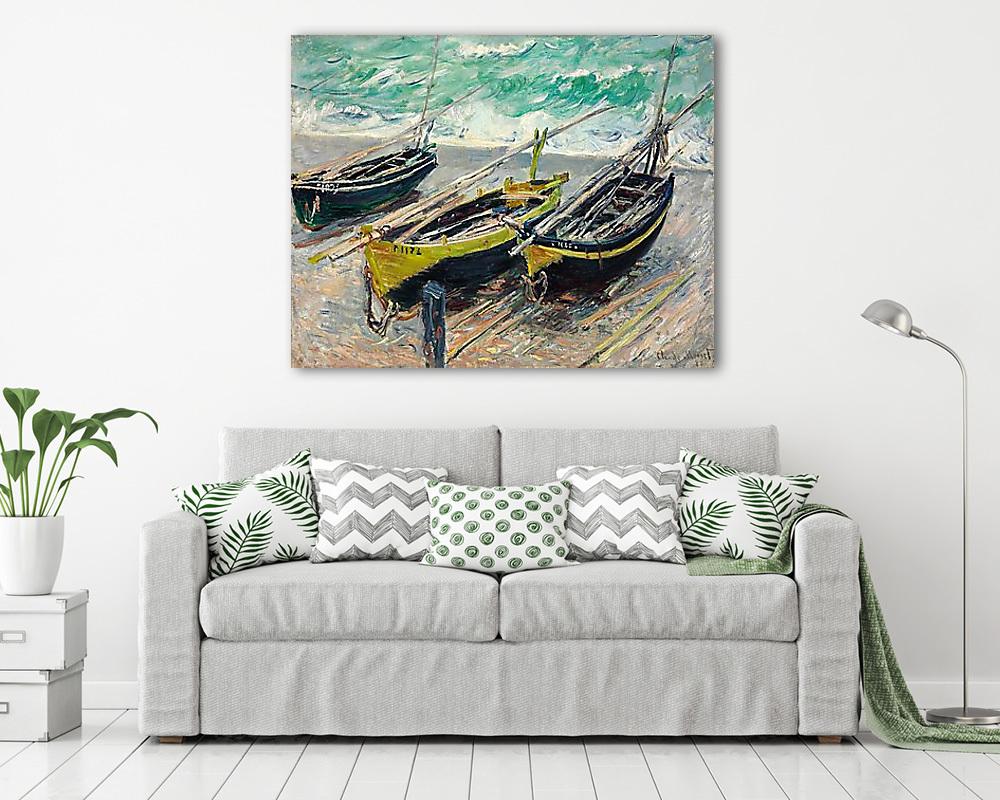 Három halászcsónak (1885) - vászonkép, falikép vásárlás Három halászcsónak (1885) (fotótapéta) - vászonkép, falikép otthonra és irodába