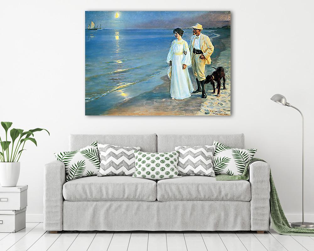 Nyári este Skagen-nál - színverzió 1. (többrészes kép) - vászonkép, falikép otthonra és irodába