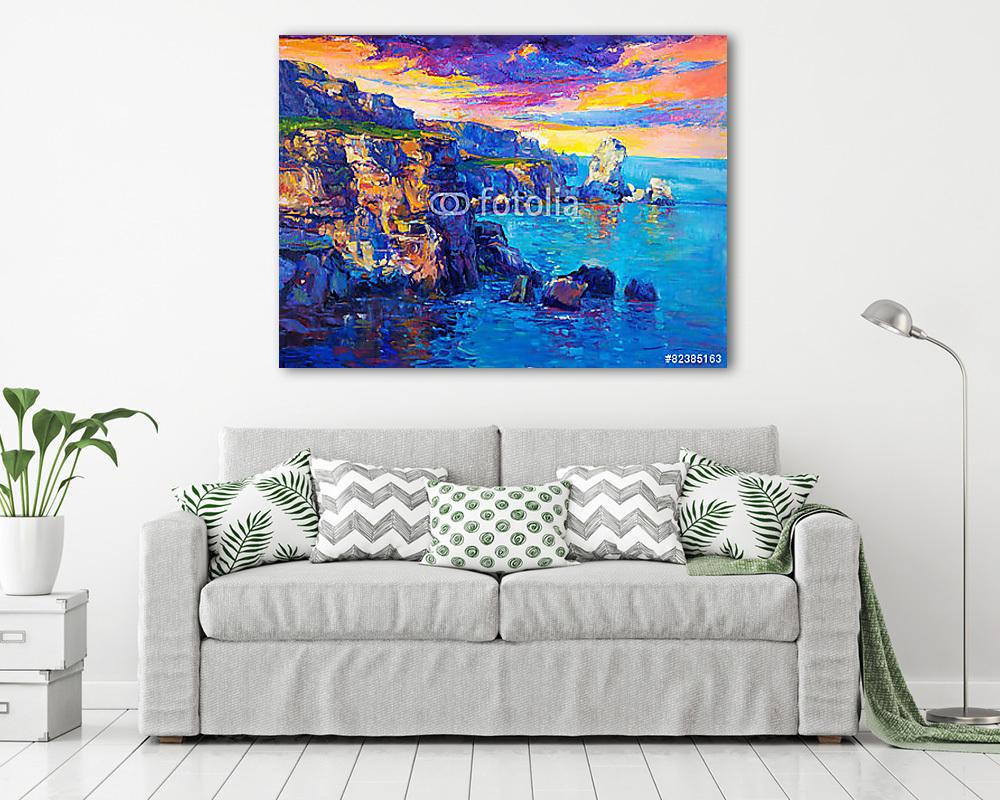 Az óceán és a sziklák (vászonkép) - vászonkép, falikép otthonra és irodába