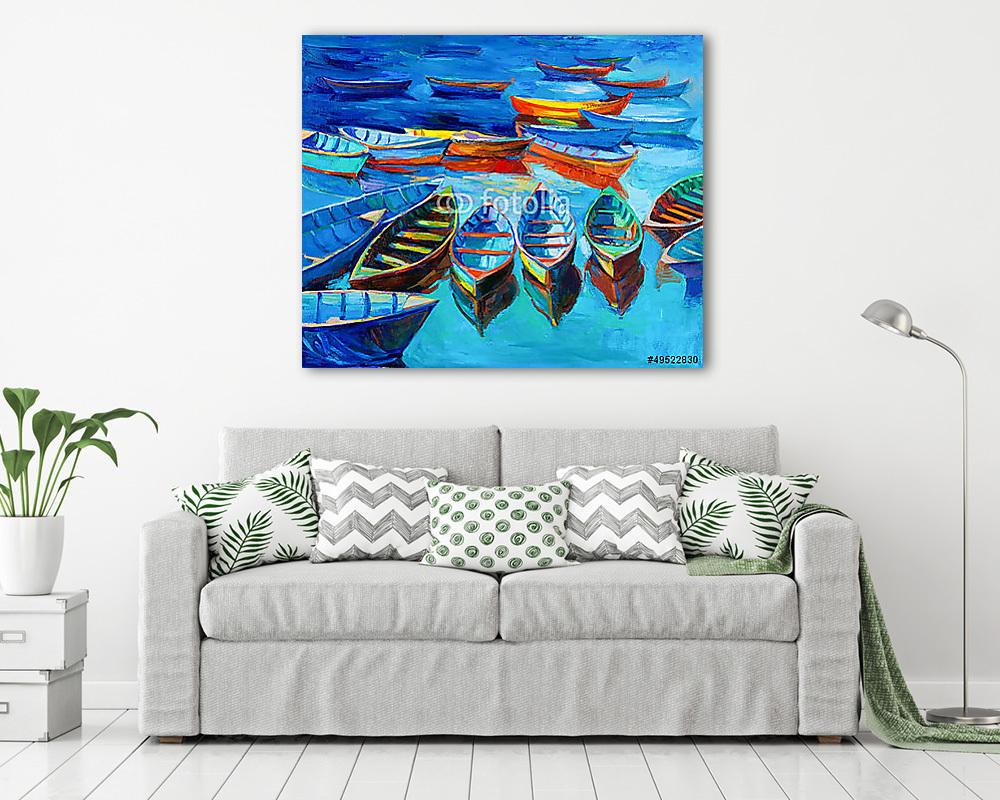 Ringatózás a tavon (többrészes kép) - vászonkép, falikép otthonra és irodába