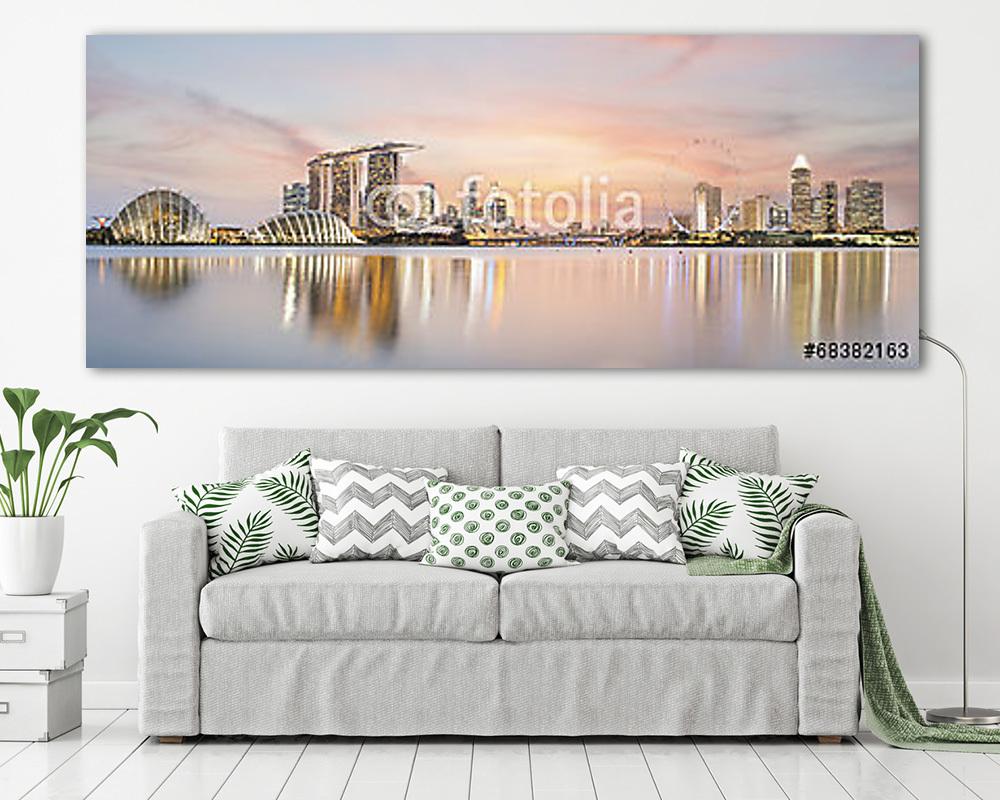 Szingapúr sziluettje (vászonkép) - vászonkép, falikép otthonra és irodába