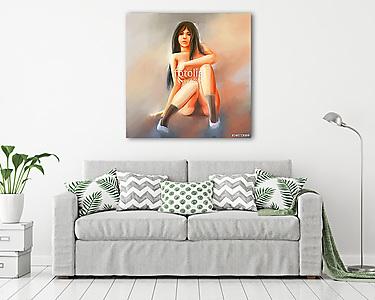 nő bikini szexi festés (vászonkép) - vászonkép, falikép otthonra és irodába