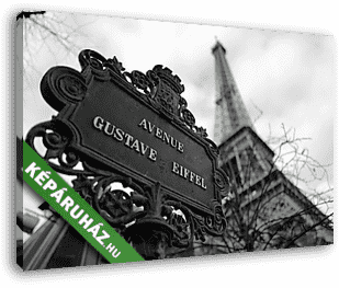 Gustave  tábla Eiffel-toronynál - vászonkép 3D látványterv