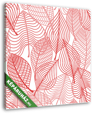 Autumnal stylized leaf seamless pattern - vászonkép 3D látványterv