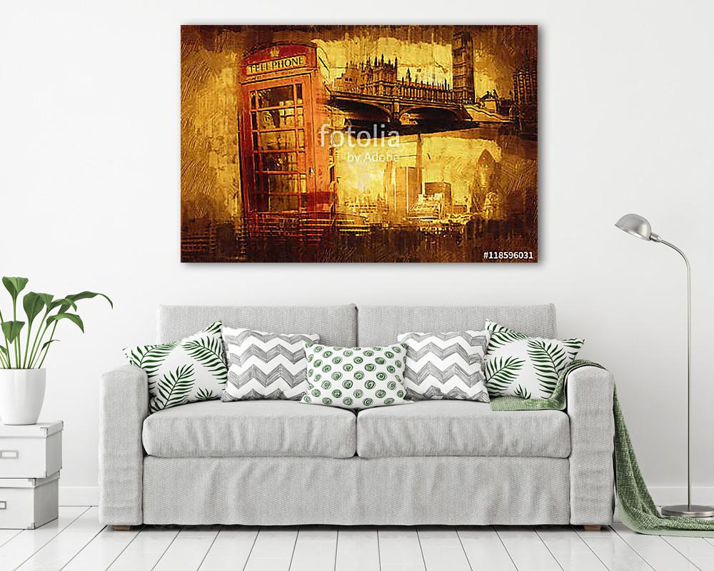 London oil art illustration (vászonkép) - vászonkép, falikép otthonra és irodába