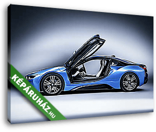 BMW i8 Blue Photo LS - vászonkép 3D látványterv