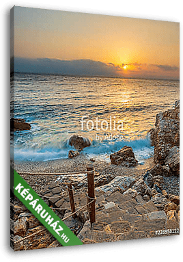 Piso Livadi beach on Paros island at sunrise - vászonkép 3D látványterv