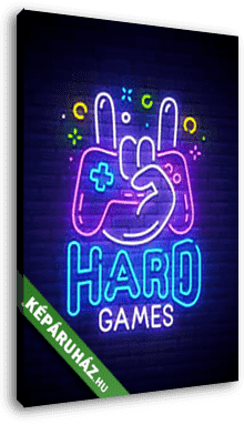 Hard games (neon series) - vászonkép 3D látványterv