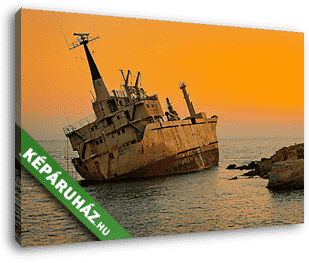 A megfeneklett (hajóroncs Cipruson) - vászonkép 3D látványterv