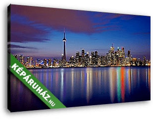 Toronto látképe esti világításban - vászonkép 3D látványterv