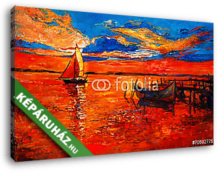 Vörösen izzó tenger - vászonkép 3D látványterv