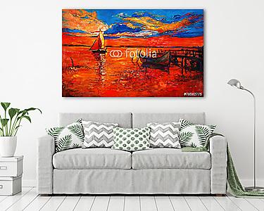 Vörösen izzó tenger (vászonkép) - vászonkép, falikép otthonra és irodába