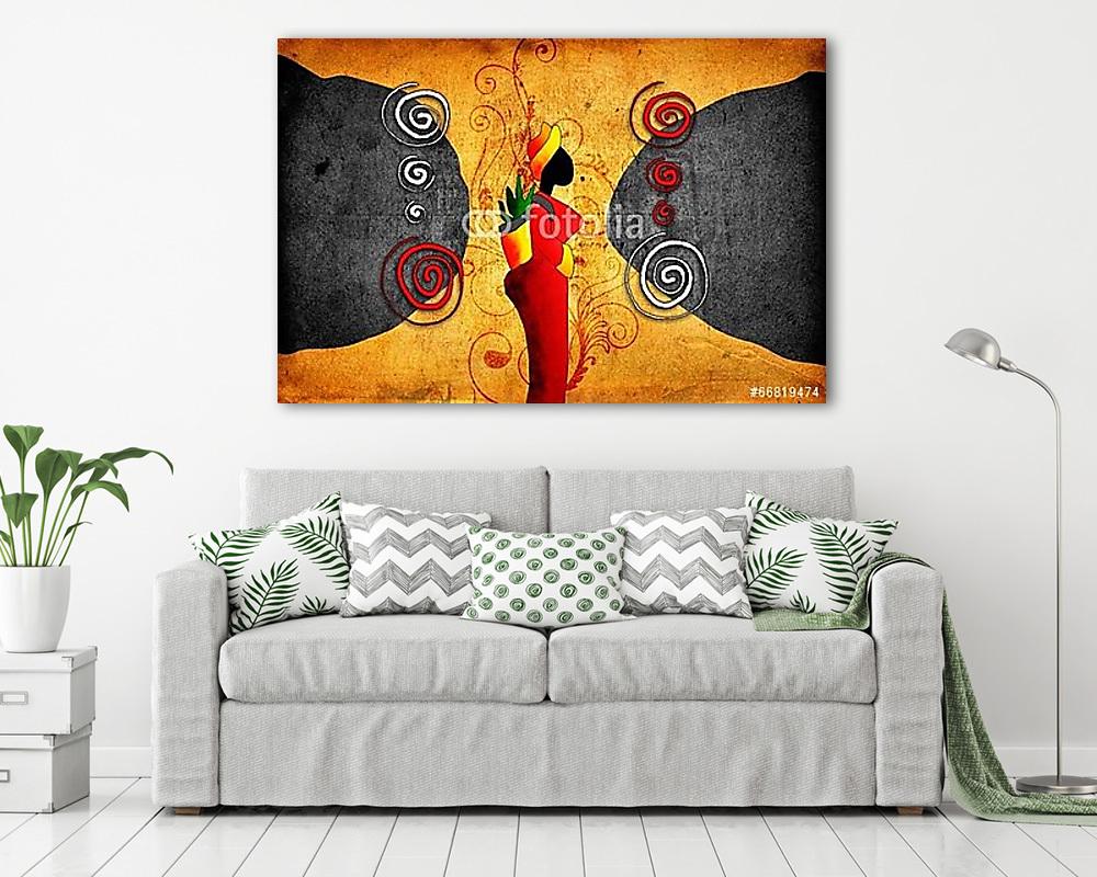 afro motívum etnikai retro vintage (bögre) - vászonkép, falikép otthonra és irodába