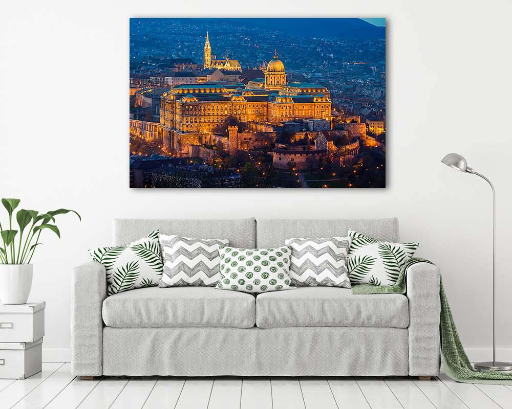 Budavári palota díszkivilágításban - vászonkép, falikép vásárlás Budavári palota díszkivilágításban (poszter) - vászonkép, falikép otthonra és irodába