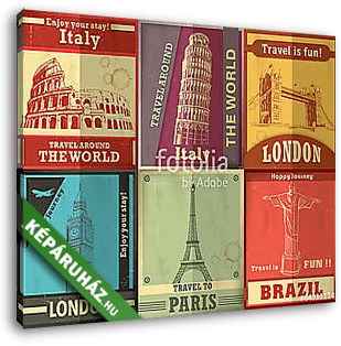 Vintage Travel plakáttervezés - vászonkép 3D látványterv
