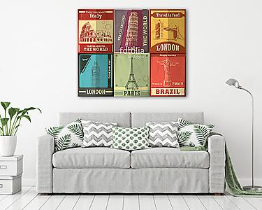 Vintage Travel plakáttervezés (vászonkép) - vászonkép, falikép otthonra és irodába