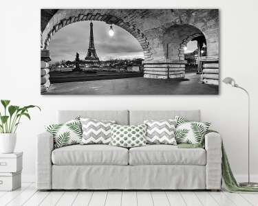 A párizsi Eiffel-torony reggelről a Seine folyóról (vászonkép) - vászonkép, falikép otthonra és irodába