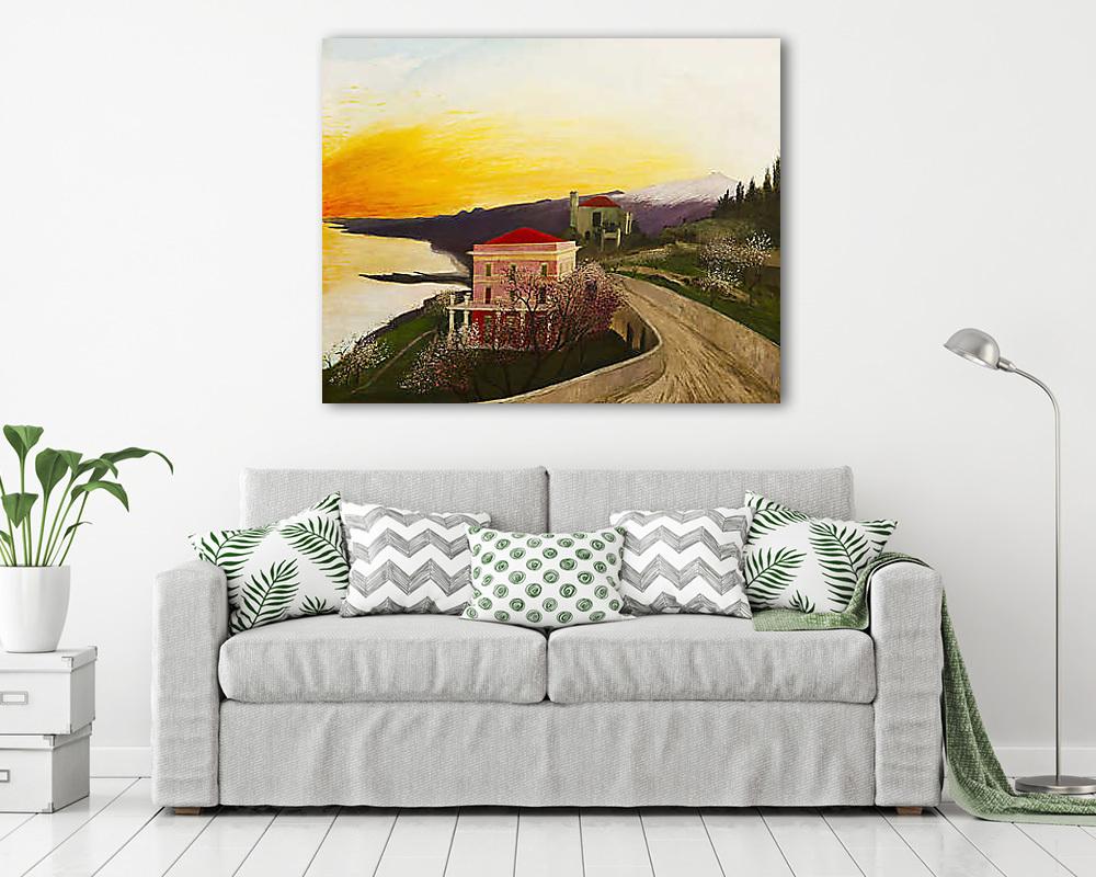 Virágzó mandulafa Taorminán (fotótapéta) - vászonkép, falikép otthonra és irodába