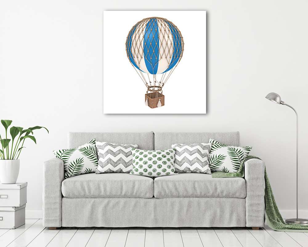 Retro hőlégballon - kék - vászonkép, falikép vásárlás Retro hőlégballon - kék (vászonkép) - vászonkép, falikép otthonra és irodába