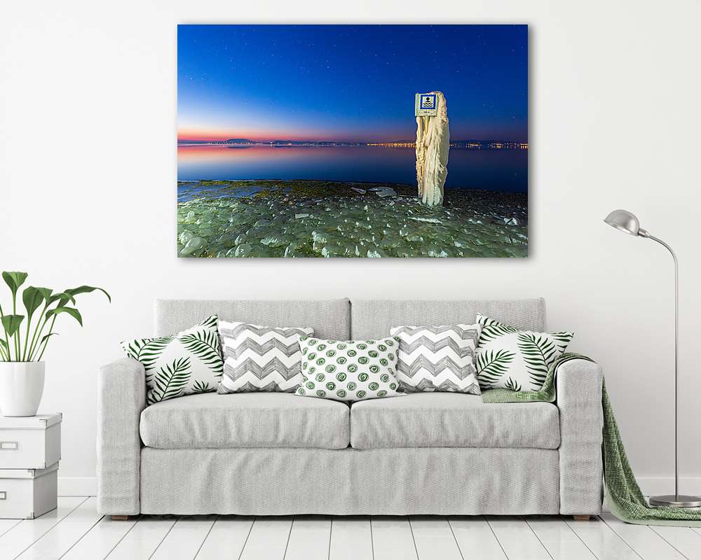 Tél a strandon (Balatonlelle) (vászonkép) - vászonkép, falikép otthonra és irodába