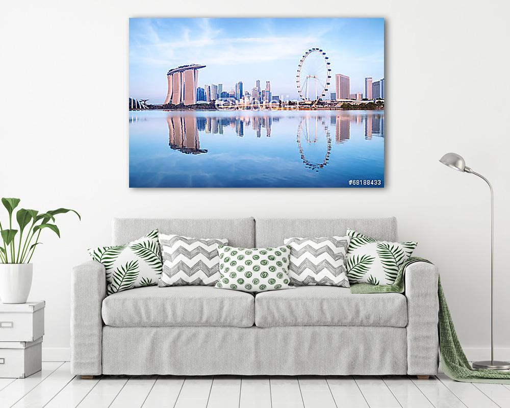 Szingapúr Skyline - vászonkép, falikép vásárlás Szingapúr Skyline (fotótapéta) - vászonkép, falikép otthonra és irodába