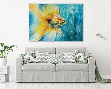 Aranyhal (akvarell) (vászonkép) - vászonkép, falikép otthonra és irodába