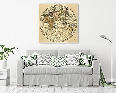 A keleti félteke térképe (vászonkép) - vászonkép, falikép otthonra és irodába