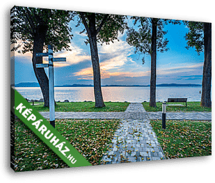 Ősz a strandon (Balatonlelle) - vászonkép 3D látványterv