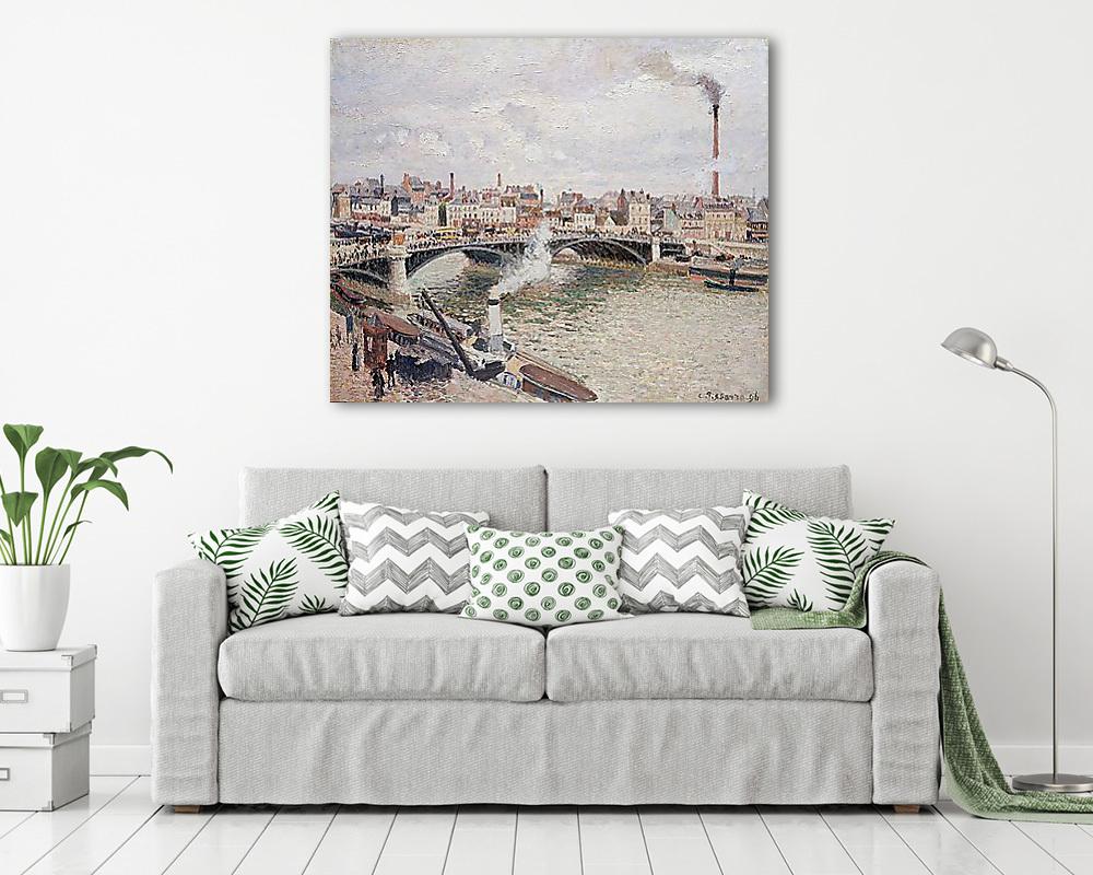 Rouen egy borult reggeli napon (poszter) - vászonkép, falikép otthonra és irodába