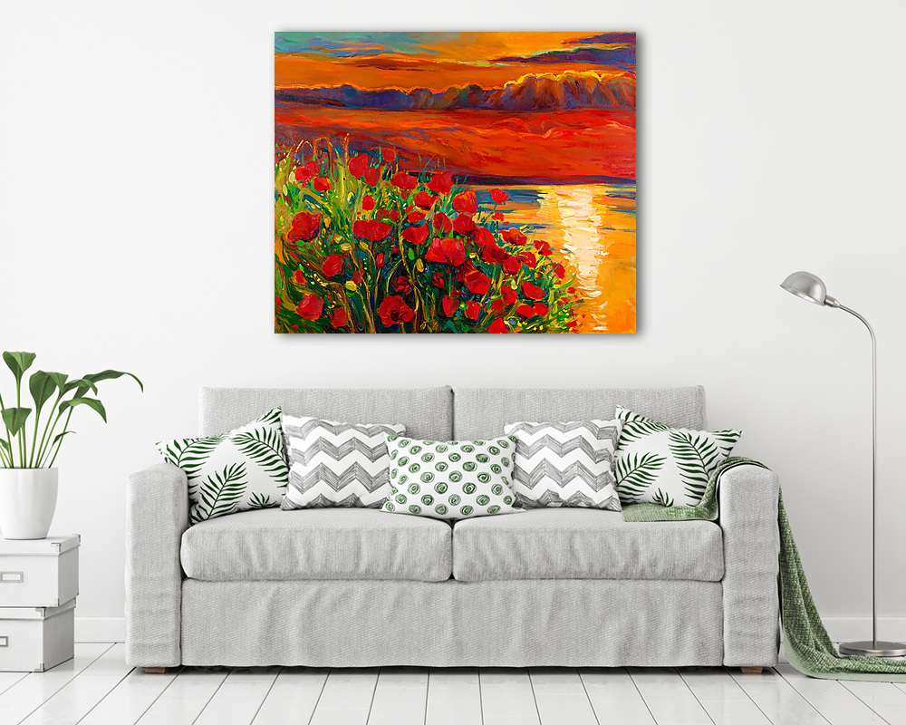 Pipacsok és óceán - vászonkép, falikép vásárlás Pipacsok és óceán (vászonkép) - vászonkép, falikép otthonra és irodába