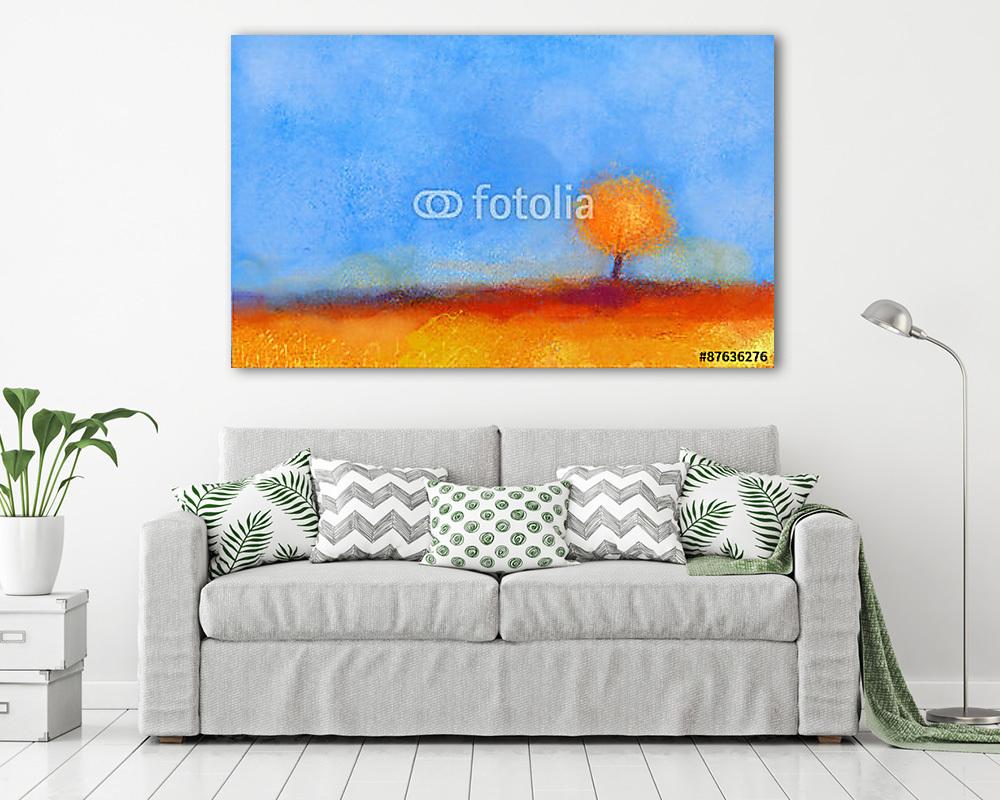 absztrakt őszi táj (olajfestmény reprodukció) - vászonkép, falikép vásárlás absztrakt őszi táj (olajfestmény reprodukció) (többrészes kép) - vászonkép, falikép otthonra és irodába