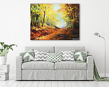 Őszi erdő útvonala (olajfestmény reprodukció) (vászonkép) - vászonkép, falikép otthonra és irodába