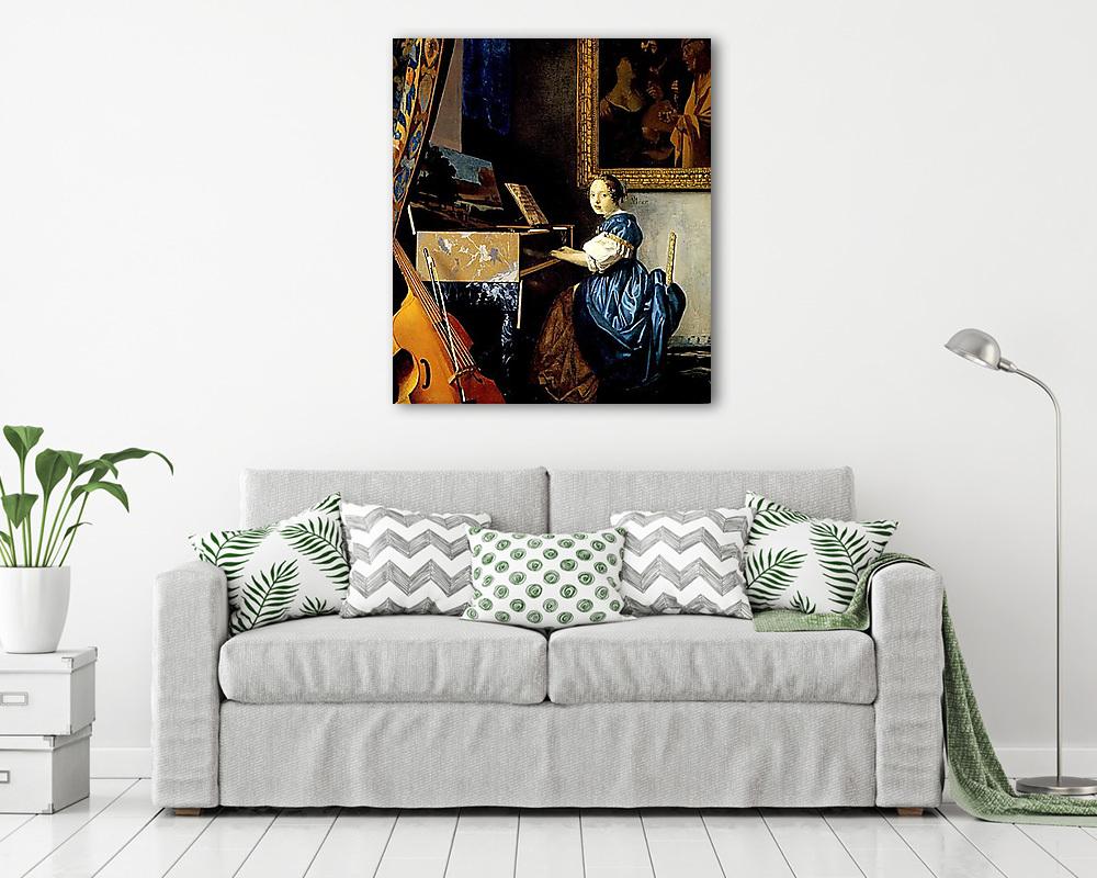 Lány spinéten játszik (poszter) - vászonkép, falikép otthonra és irodába