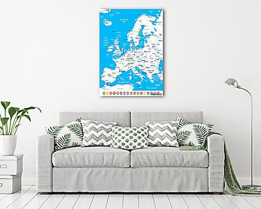 Európa térkép - nagyon részletes vektoros illusztráció. (vászonkép) - vászonkép, falikép otthonra és irodába