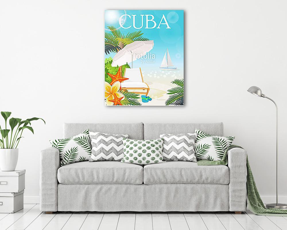 Kuba látványosság és látnivalók - utazási képeslap fogalom. Vect - vászonkép, falikép vásárlás Kuba látványosság és látnivalók - utazási képeslap fogalom. Vect (fotótapéta) - vászonkép, falikép otthonra és irodába