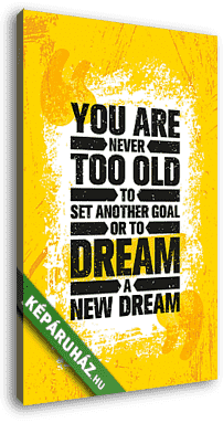 You Are Never Too Old To Set Another Goal Or To Dream A New Dream. Inspiring Creative Motivation Quote Poster Template - vászonkép 3D látványterv