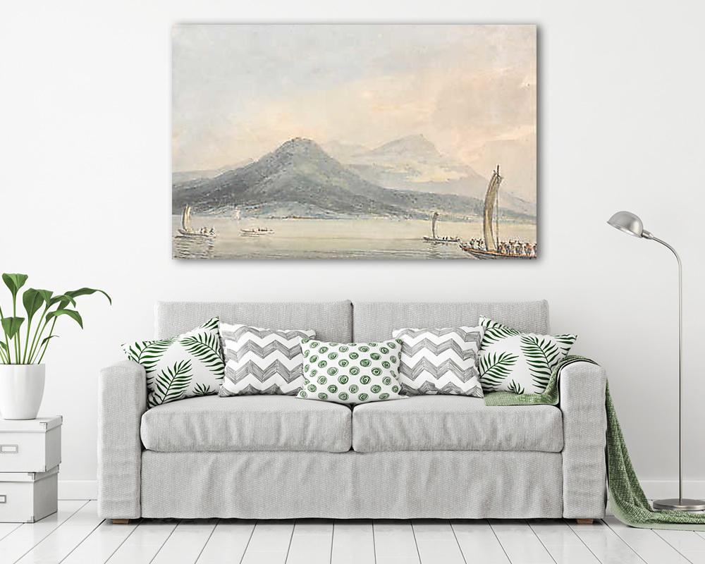 Lago Maggiore, Borromei szigetéről nézve - vászonkép, falikép vásárlás Lago Maggiore, Borromei szigetéről nézve (keretezett kép) - vászonkép, falikép otthonra és irodába