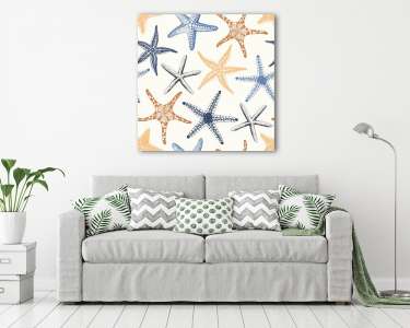 Tengeri csillagok tapétaminta (vászonkép) - vászonkép, falikép otthonra és irodába