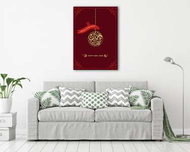 Elegáns sötét karácsonyi grafika 1. (karácsonyfa dísz) (vászonkép) - vászonkép, falikép otthonra és irodába
