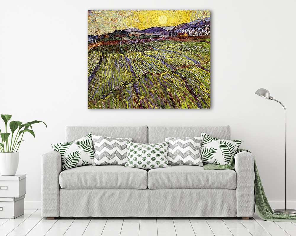 Szántóföld felkelő nappal (1889) - vászonkép, falikép vásárlás Szántóföld felkelő nappal (1889) (fotótapéta) - vászonkép, falikép otthonra és irodába